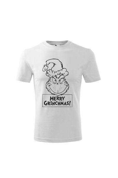 Malfini Tricou personalizat, Grinch # 153, Bumbac 100%, Alb, Barbat, Marime M