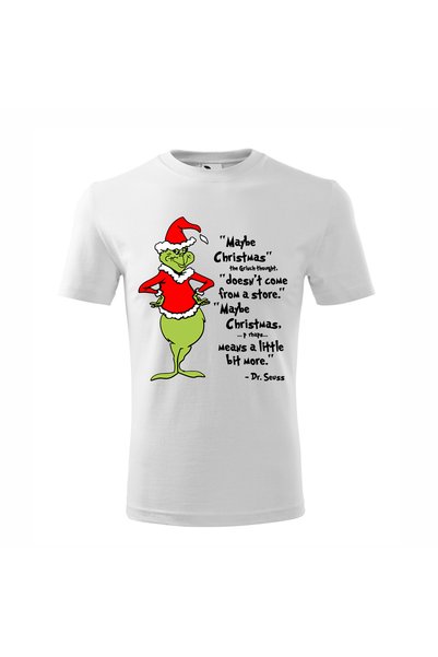 Malfini Tricou personalizat, Grinch # 215, Bumbac 100%, Alb, Barbat, Marime L
