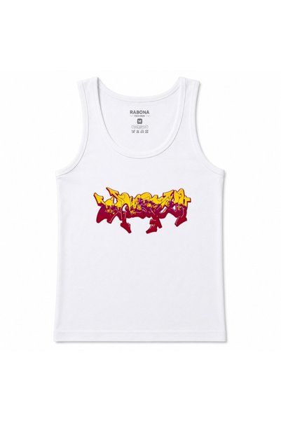 Rabona Fashion Wildstyle Energy – Yellow & Burgundy Graffiti Art Graphic Tank...