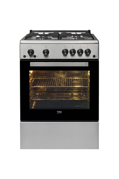 Beko Aragaz FSHT62111GX, 4 arzatoare, Gaz, Aprindere electrica plita/cuptor, ...