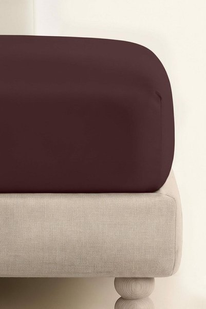 Nitki Cearceaf cu elastic Spod Igly și bumbac satinat 140x200x30cm maro