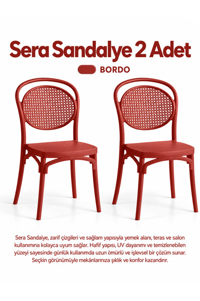 düğünsandalyesi 2 Adet Sera Plastik Sandalye Mutfak Balkon Bahçe İç ve Dış Me...