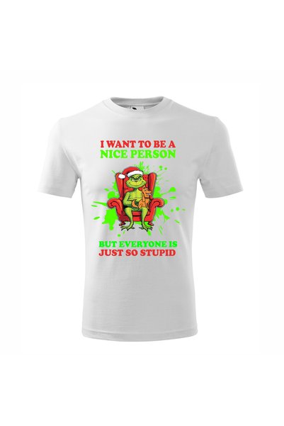Malfini Tricou personalizat, Grinch # 193, Bumbac 100%, Alb, Barbat, Marime M