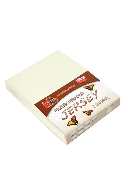 Karo Cearceaf cu banda elastica Karo, Jerseu, 150g/m2, 80x160cm, Ecru