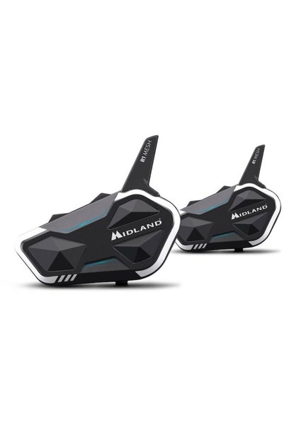 Midland Мотоциклетна комуникационна система Интерком R1 MESH TWIN, Черен