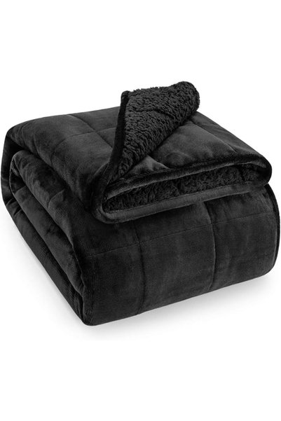 Wemore Sherpa Fleece Weighted Blanket for Adult 20 lbs Dual Sided Cozy Fluffy...