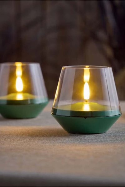 Tchibo 2 LED Outdoor Candles, Green
