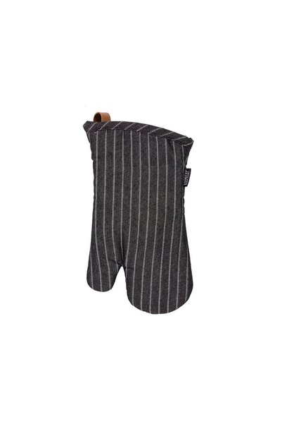 TISECO Set of 2 oven gloves (left + right), 17 x 33 cm, "Sherlock", Black -