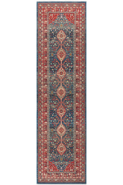 Cool Halı Anka Kırmızı Mavi Yolluk Halı Etnik Desenli Bohem Vintage Retro Uzu...