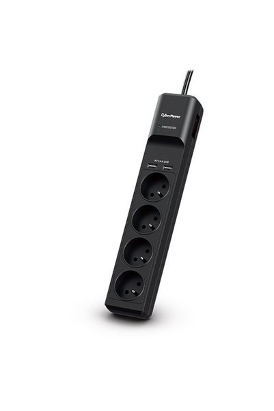 Other 4-socket extension cable, cyberpower, plastic, multiple, black