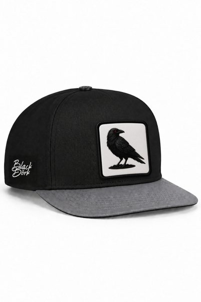 BlackBörk Crow Logo Grey-Black Hip Hop Hat