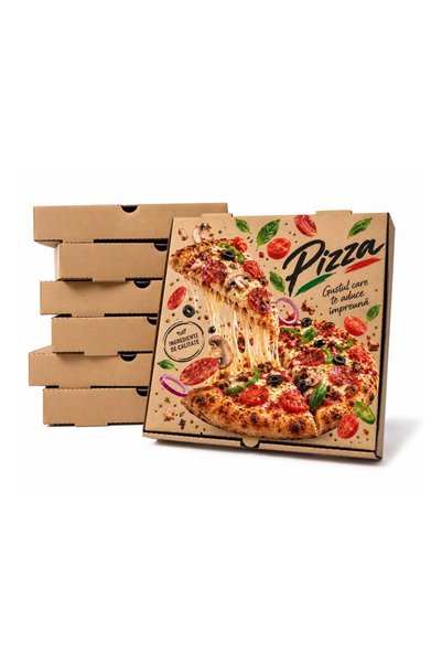 OEM Cutie Pizza 32x32 cm – Imprimată 3 Model – Albă / Natur – 2- 32 CM NATUR ...