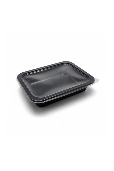 OEM Caserole Termosudabile PP Negre, 1 / 2 Compartimente / Capac Vândut Separ...