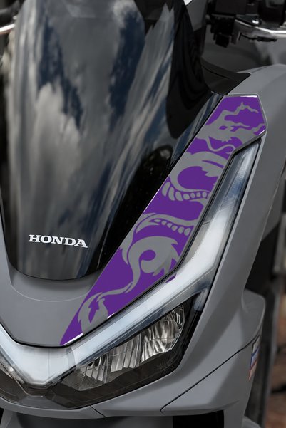 Banxtre Honda PCX Deluxe Yeni Kasa 2025-2026 Uyumlu ejder Desenli Ön Panel St...