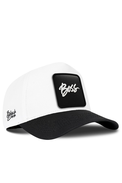 BlackBörk Black-and-White Baseball Cap with Company Logo