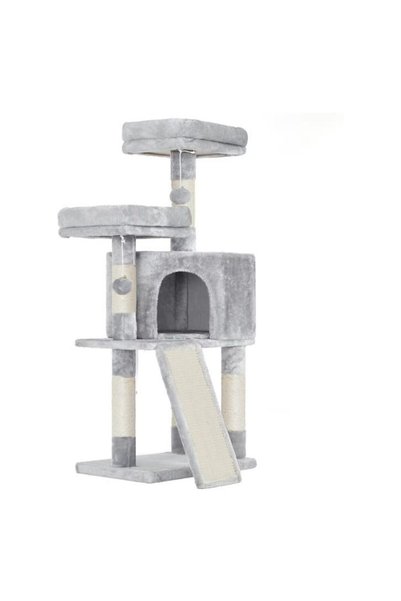 OEM Cat play set 115cm, 2 beds, scratching sisal tree, Light Gray, 50x35cm