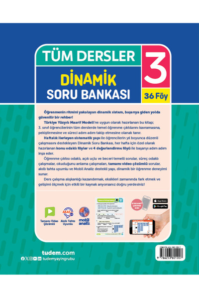 Tudem Yayınları 3. Sınıf Tüm Dersler Dinamik Soru Bankası