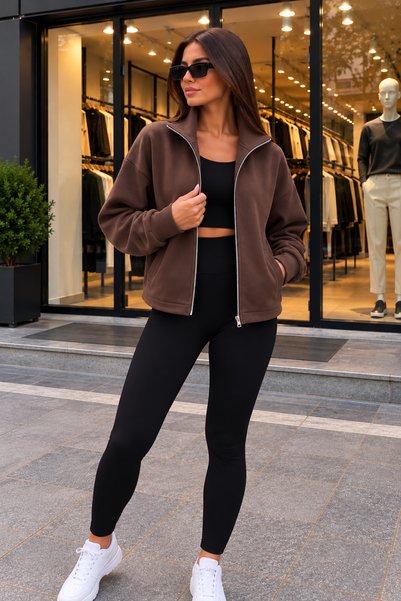 citycenterfashion Kadın Oysho Waffle Kumaş Önü Fermuarlı Cepli Yarım Balıkçı ...