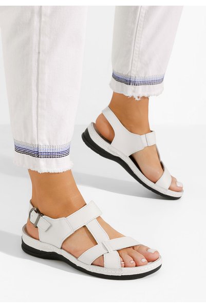B T Shoes Sandale dama Zinna albe