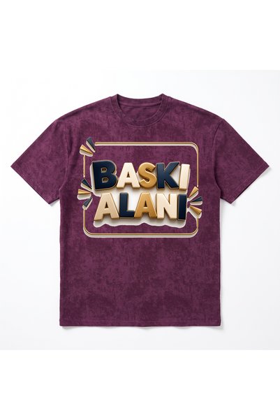 URBANTRENDSTORE Kişiye Özel Baskılı Unisex Sonbahar Tok Oversize Batik Tişört...