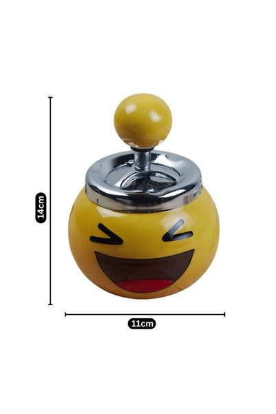 Hediye Vakti Emoji Tasarımlı Basmalı Dönerli Küllük