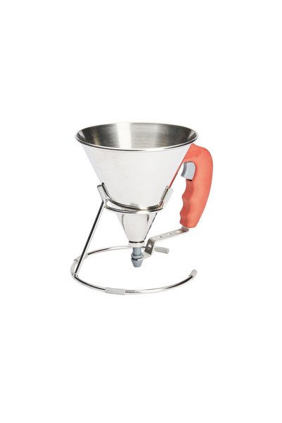 De Buyer KWIK бутална мини фуния, със стойка, 0.8 л, червена - марка  "de Buy...