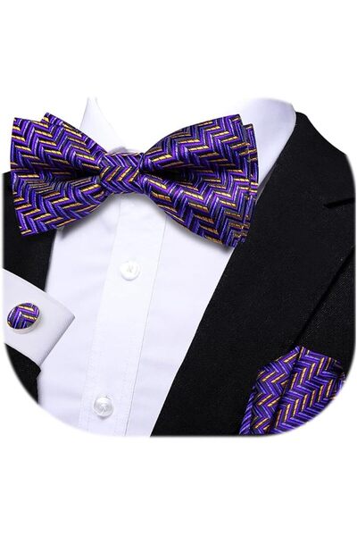 Dubulle Mens Paisely Silk Tie for Men Necktie and Pocket Square Set
