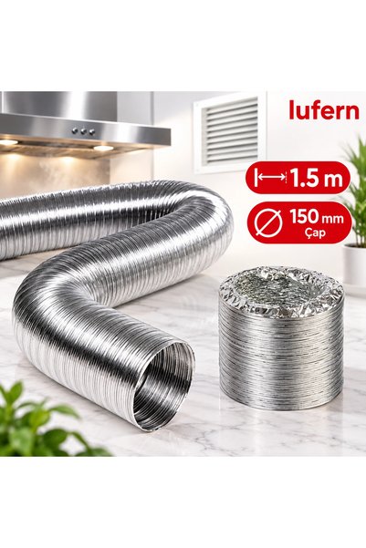 Lufern Alüminyum Kopmaz Yırtılmaz Ankastre Baca Aspiratör Davlumbaz Şofben Ha...