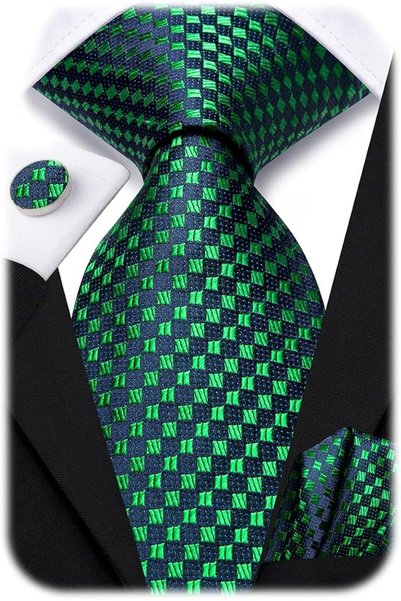 Dubulle Mens Paisely Silk Tie for Men Necktie and Pocket Square Set