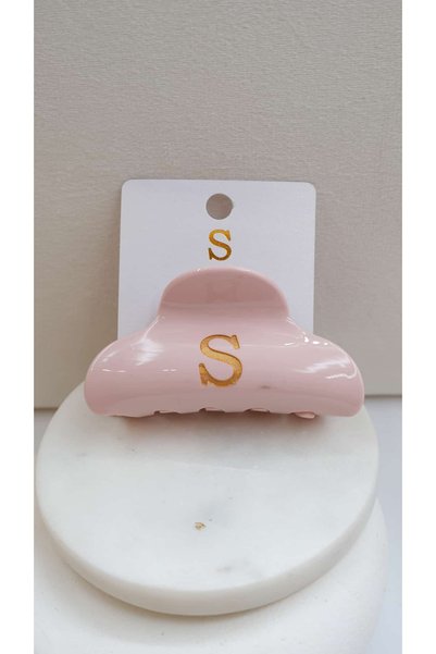 Jerie Pink Letter Detail Acrylic Latch Buckle