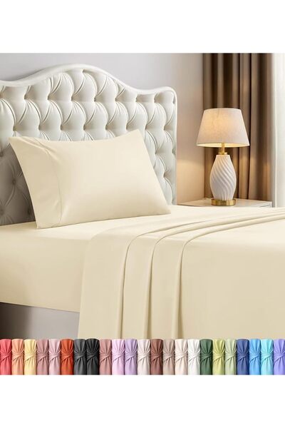 Utopia Bedding طقم ملاءات سرير توأم - 3 قطع - من الألياف الدقيقة المصقولة - م...