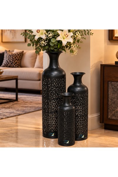 PixelsFurniture 3-piece vase set, luxury metal vases from Pixel Furniture, de...