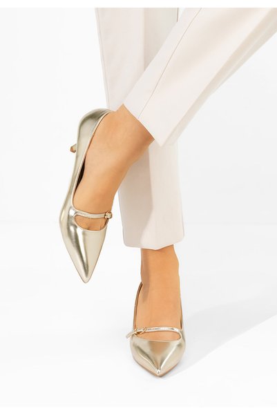 B T Shoes Pantofi cu toc mic Rilora aurii