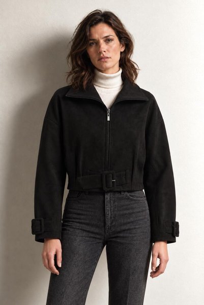 MARJİNAL LEATHER SUNİ SÜET CEKET