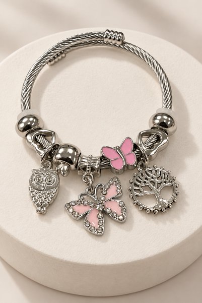 MakeWell Children's Boy Fruit Figured Charm Steel Bracelet – Small Size Tarni...