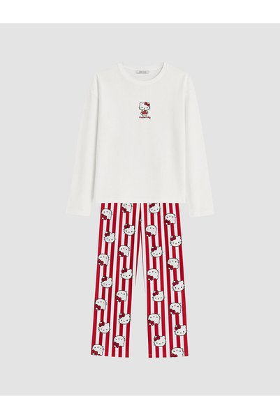 LC Waikiki Özmarka New Season Red Printed Women's Pajama Set