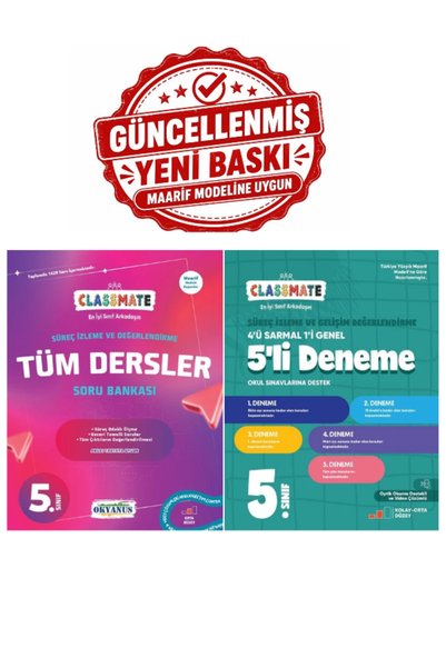 Okyanus Yayıncılık Okyanus Yayınları 5.Sınıf Clasmate Süreç Odaklı Tüm Dersler Soru Bankası -5. Sınıf Classmate Süreç İz.ve Gel. Değ.5’li Deneme 2027 Yeni Baskı