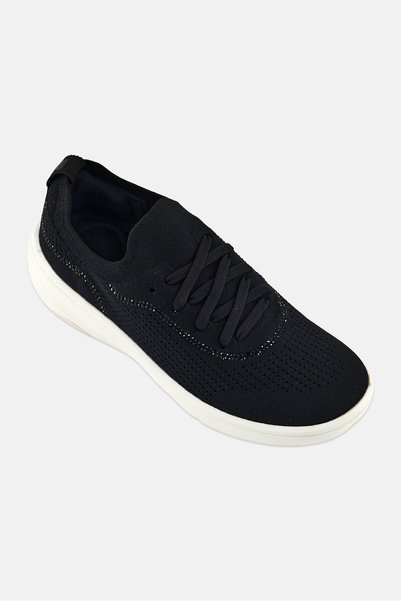 Fitflop Women Super-Q Crystal Lace Up Casual Shoes, Black