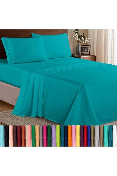 Elegant Comfort طقم سرير فاخر ناعم من 3 قطع بجودة فندقية عالية، 1500 خيط، مصن...