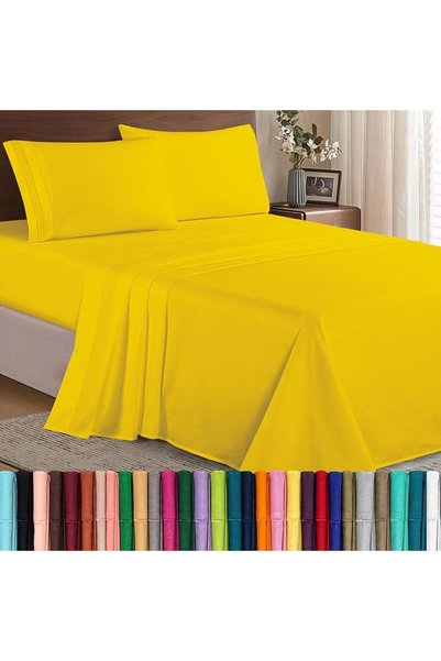 Elegant Comfort طقم سرير فاخر ناعم من 3 قطع بجودة فندقية عالية، 1500 خيط، مصن...