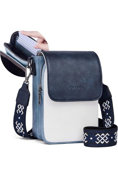 POIUGOYA Crossbody Bags for Women,Small Crossbody Purse with Triple Compartme...