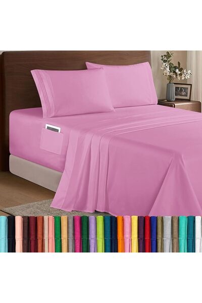Elegant Comfort طقم سرير فاخر ناعم من 3 قطع بجودة فندقية عالية، 1500 خيط، مصن...