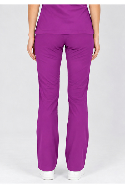 Simirna Üniforma R O N D a – Byzantium Purple High Waist Spanish Flare Bat Sleeve Medical Uniform Scrubs Set
