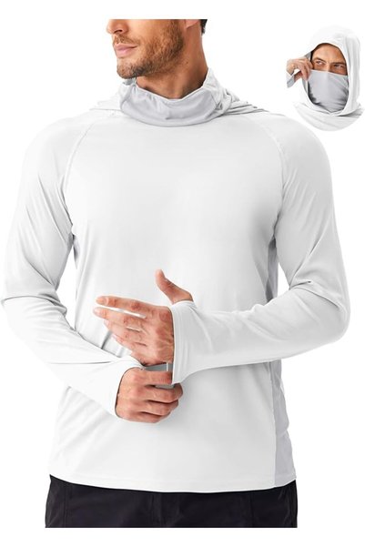 GENERAL PINSPARK Men's Sun Protection Hoodie with Mask UPF 50+ UV Long Sleeve...