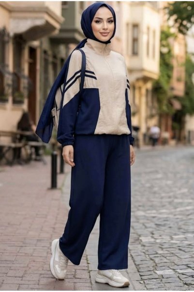 SHİROSA Double Hijab Set with Biye Details