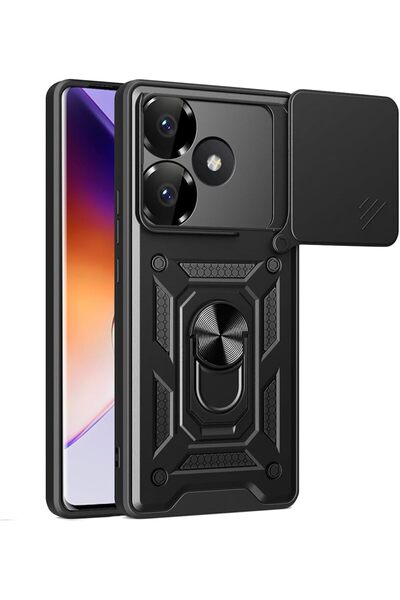 Aiyando Husa pentru Honor X5c Plus Ring Armor Kickstand Tough Rugged Cover cu...