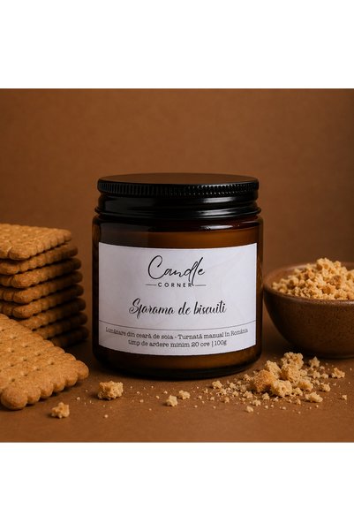 Candle Corner Lumânare parfumată din ceară de soia 100g, recipient din sticlă...