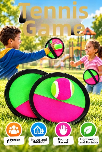 canrodi Velcro Horse Game – 2 Rackets, 1 Ball, Catch and Family Game Set