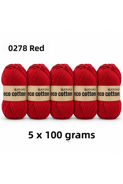 Oxford İplik 5 Pack Eco Cotton 100Gr-200M No:0278 Red