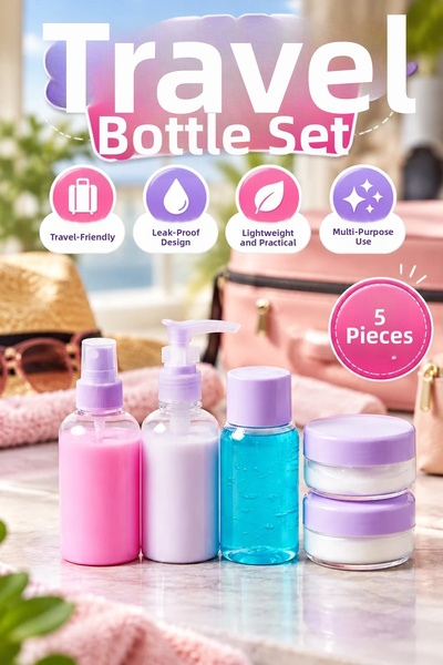 canrodi 30 ml Transparent Travel Cosmetic Bottle and Cream Container Set – 5 ...